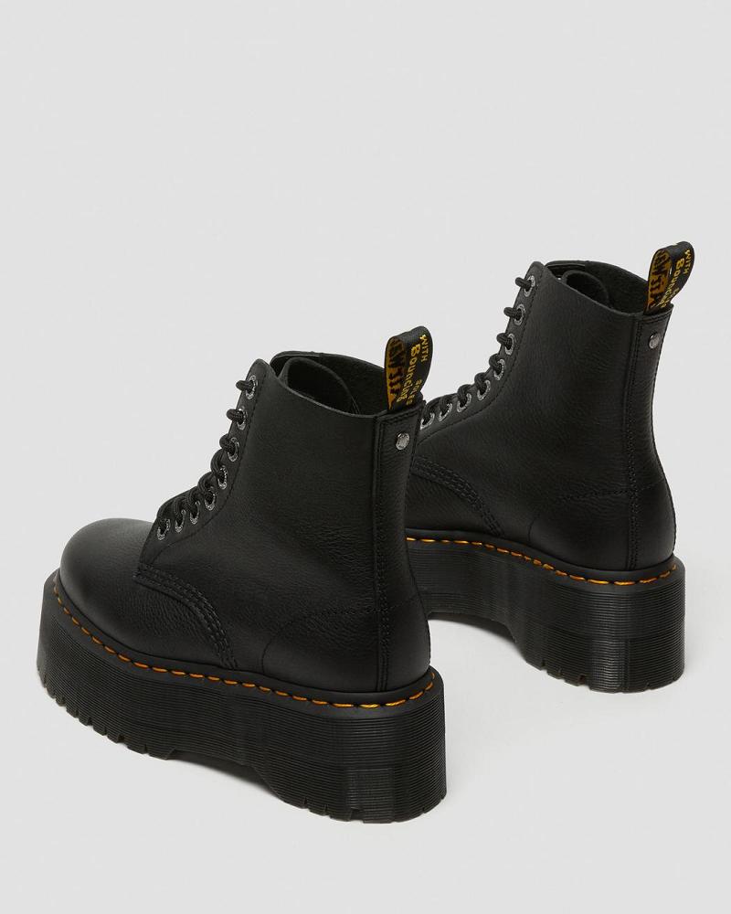 Botas Plataforma Dr Martens 1460 Pascal Max Cuero Mujer Negros | MX 548AHK